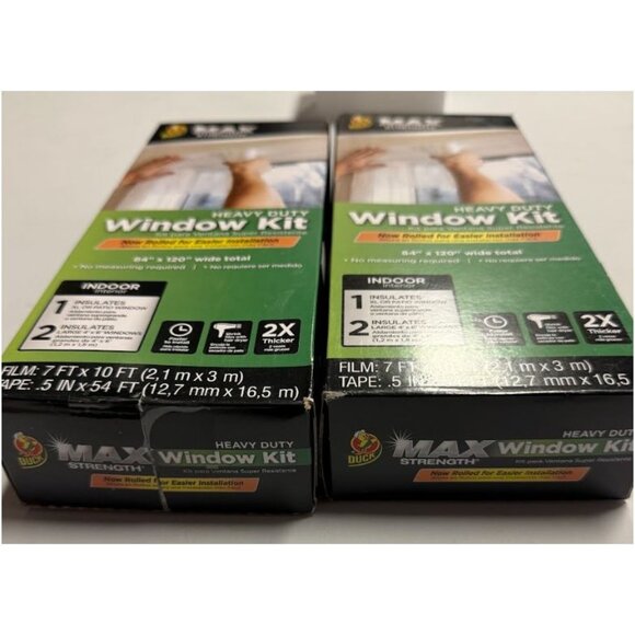 Duck 84" x 120" Max Strength Indoor Window Film Insulation Kit 2 Pack - Picture 2 of 12